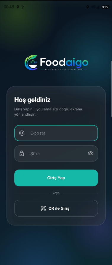 Mobil giriş ekranı